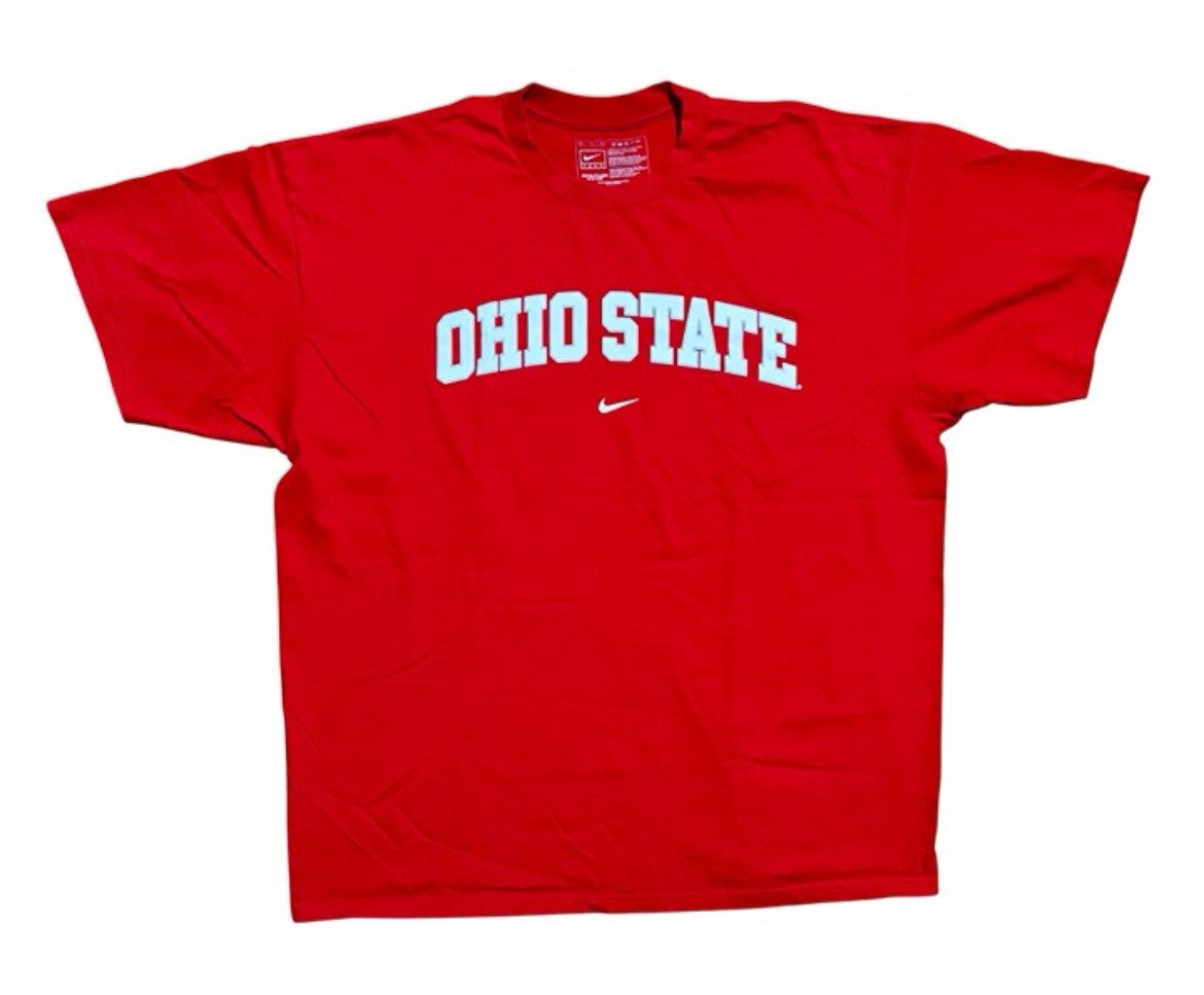 Nike Ohio State Buckeyes Nike Center Swoosh Red T-Shirt Size US XL / EU 56 / 4 - 1 Thumbnail