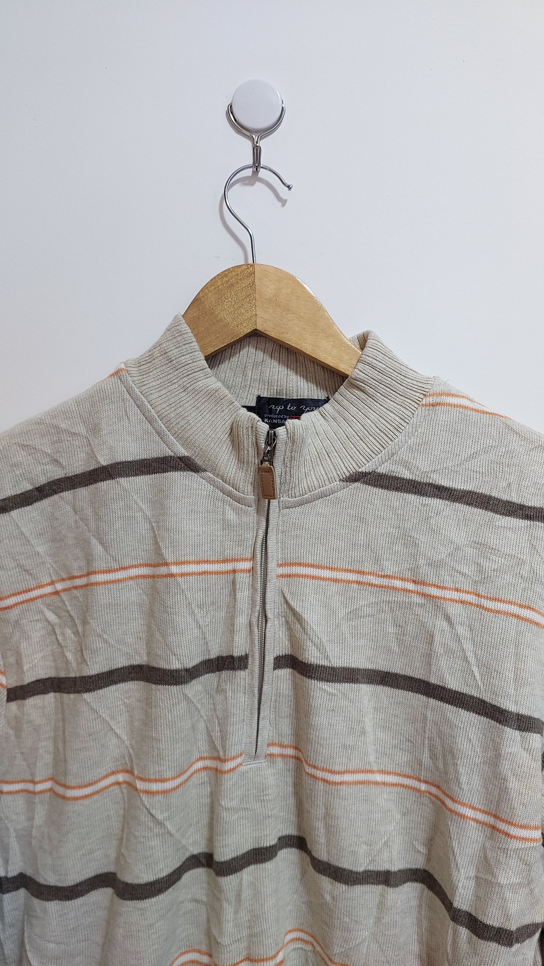 Japanese Brand × Kansai Yamamoto KANSAI YAMAMOTO HALF ZIPPER SWEATSHIRTS SWEATER Size US L / EU 52-54 / 3 - 10 Thumbnail
