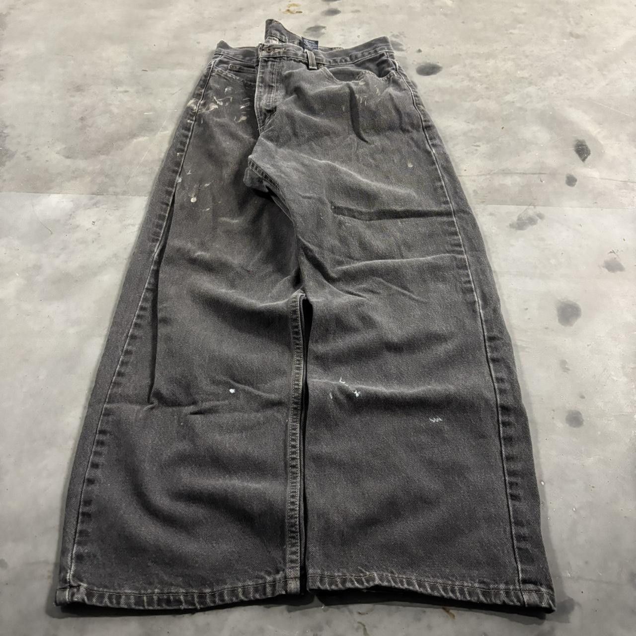 Vintage Crazy Vintage Y2K/2000s Grunge Faded Black Skater Denim Jeans! 35x28 Size US 35 - 3 Thumbnail