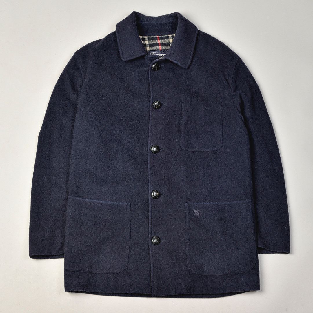 image of Burberry Vintage Wool/cachemire Coat Blue, Men's (Size Medium)