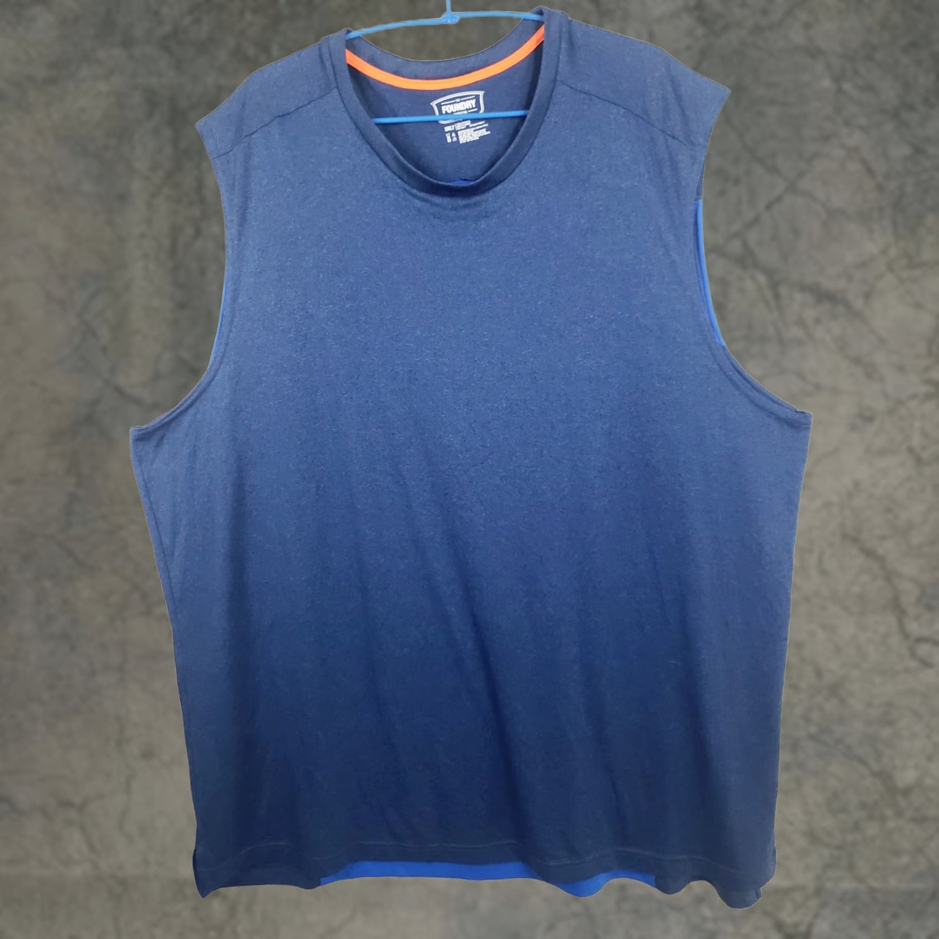 Vintage Foundry T-Shirt Sleeveless 3XLT Blue Men Big & Tall Crew Neck Logo All Seasons Breathable Cotton Polyester Knit Shirt Size US XXL / EU 58 / 5 - 1 Thumbnail