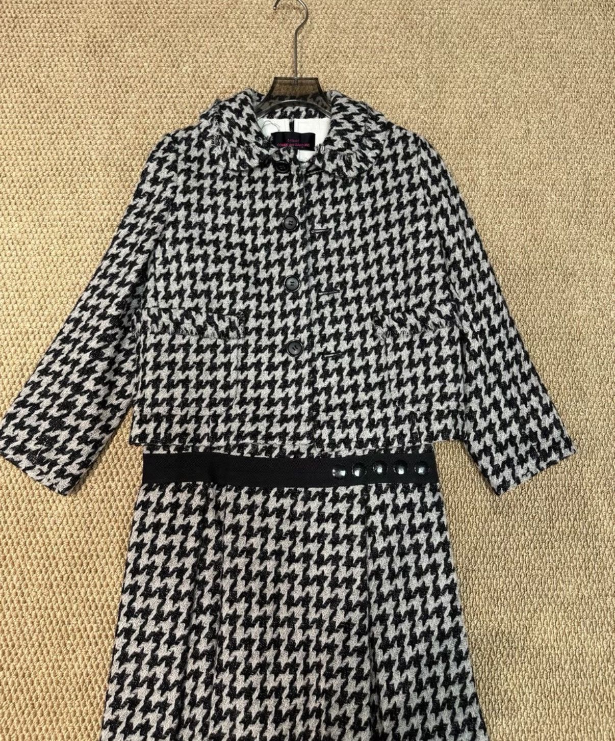 Comme des Garcons COMME des GARÇONS Houndstooth Jacket & Pleated Skirt Set K23 Size S / US 4 / IT 40 - 1 Thumbnail