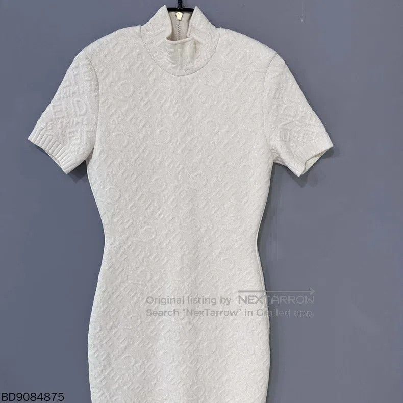 Fendi Fendi Embroidered logo maxi dress with relief design Size XS / US 0-2 / IT 36-38 - 1 Thumbnail