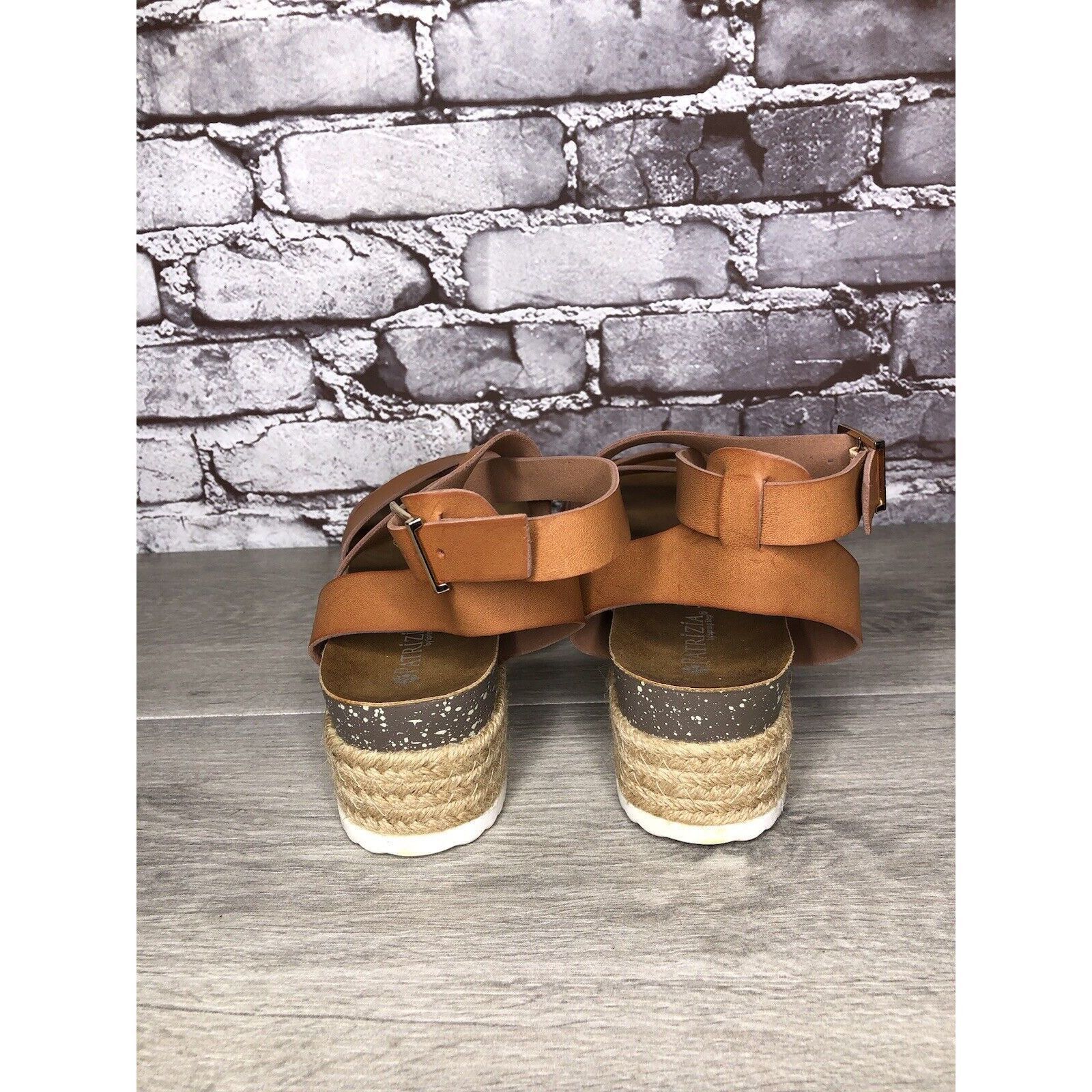 Other Patrizia Spring Step Renae Brown Leather Espadrilles Platfor Size US 11 / IT 41 - 4 Thumbnail