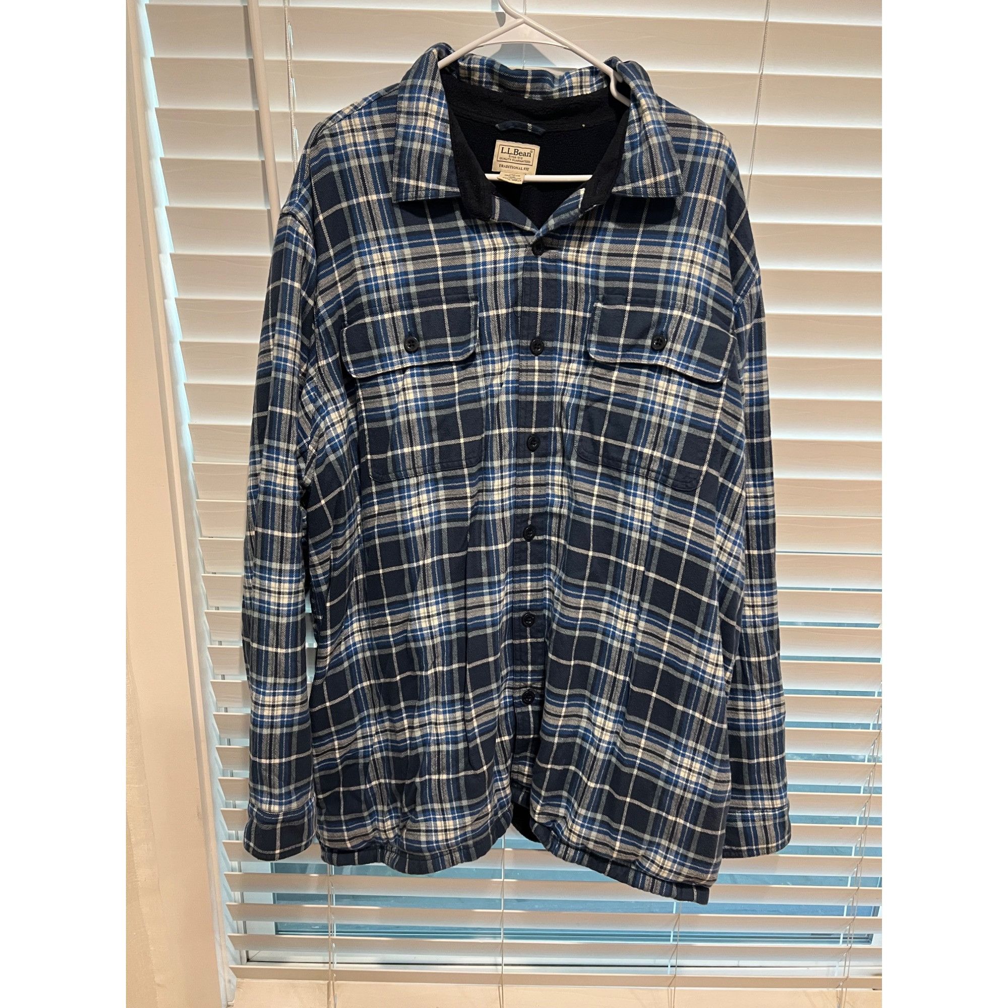 L.L. Bean LL Bean Fleece Lined Flannel Button Up Shirt - Size XXL Size US XXL / EU 58 / 5 - 1 Thumbnail