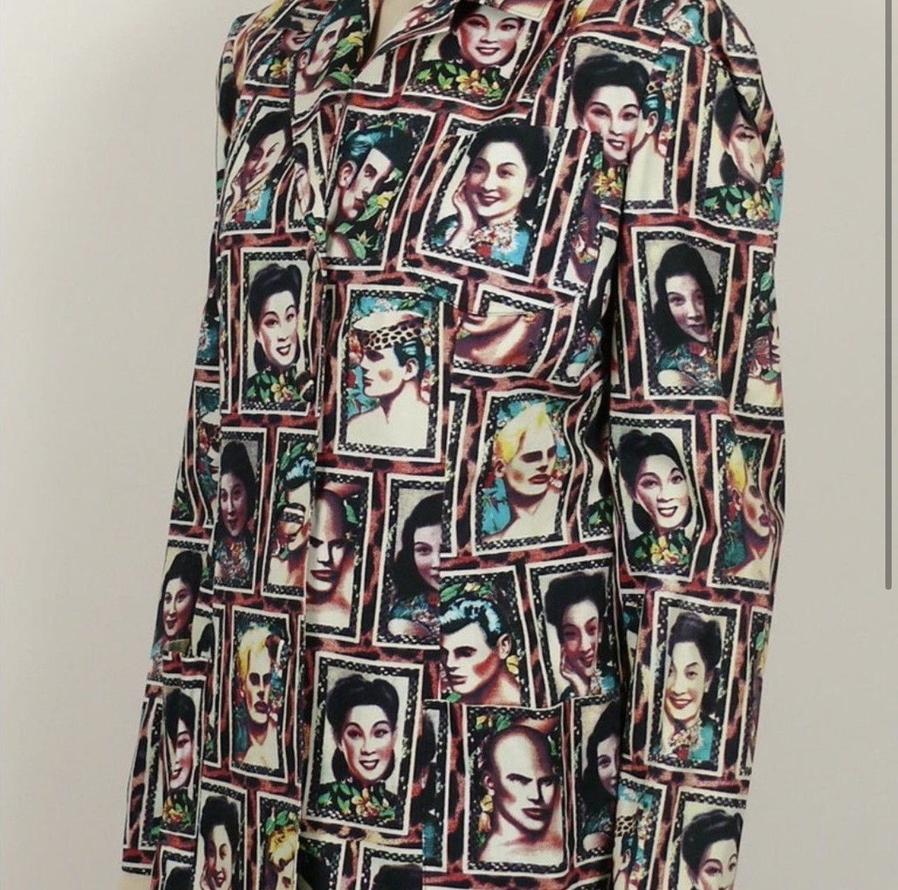 image of Jean Paul Gaultier Portraits Button Up in Pink, Women's (Size Large)