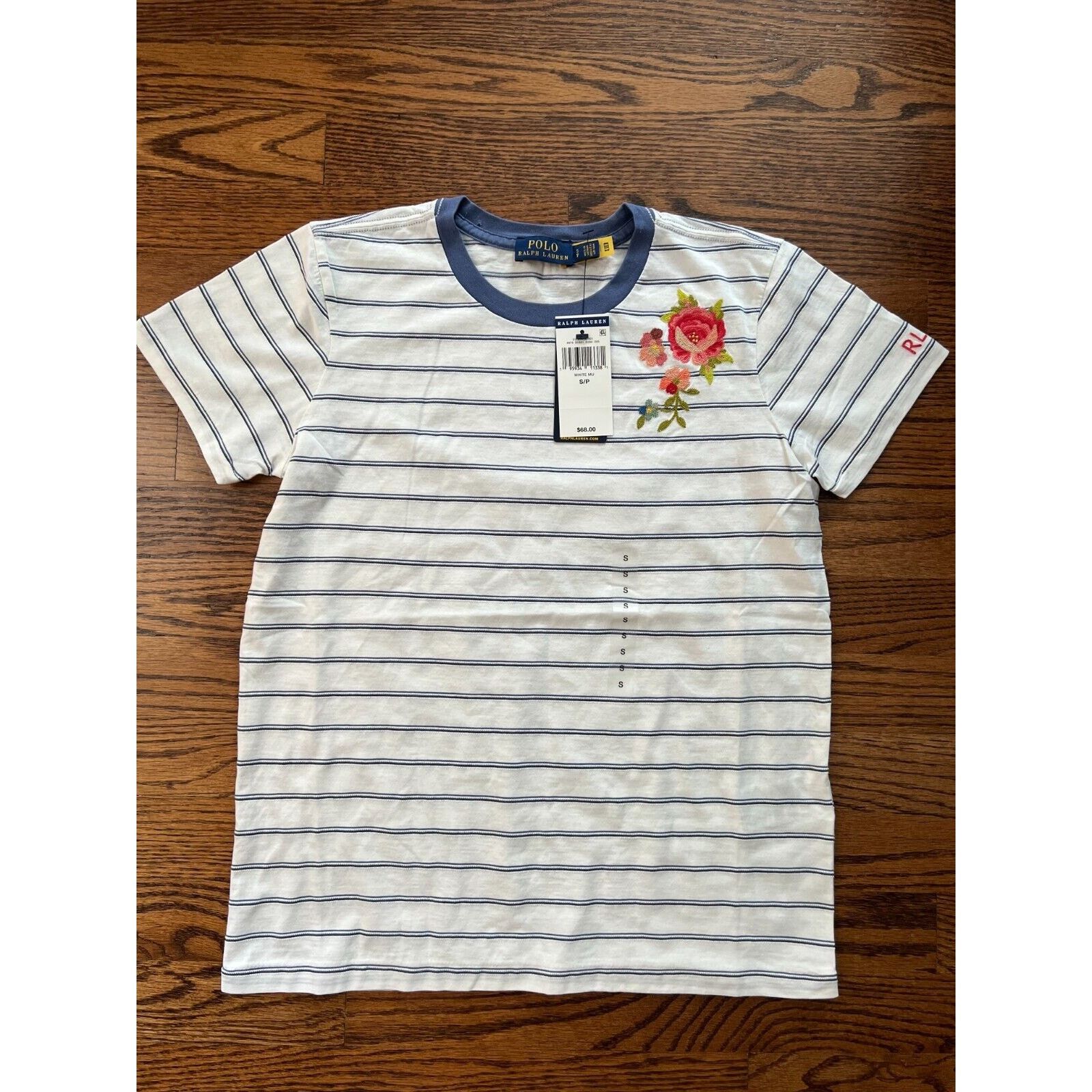 Polo Ralph Lauren Ralph Lauren Women's White T-Shirt Embroidered Flower Size S Size S / US 4 / IT 40 - 1 Thumbnail