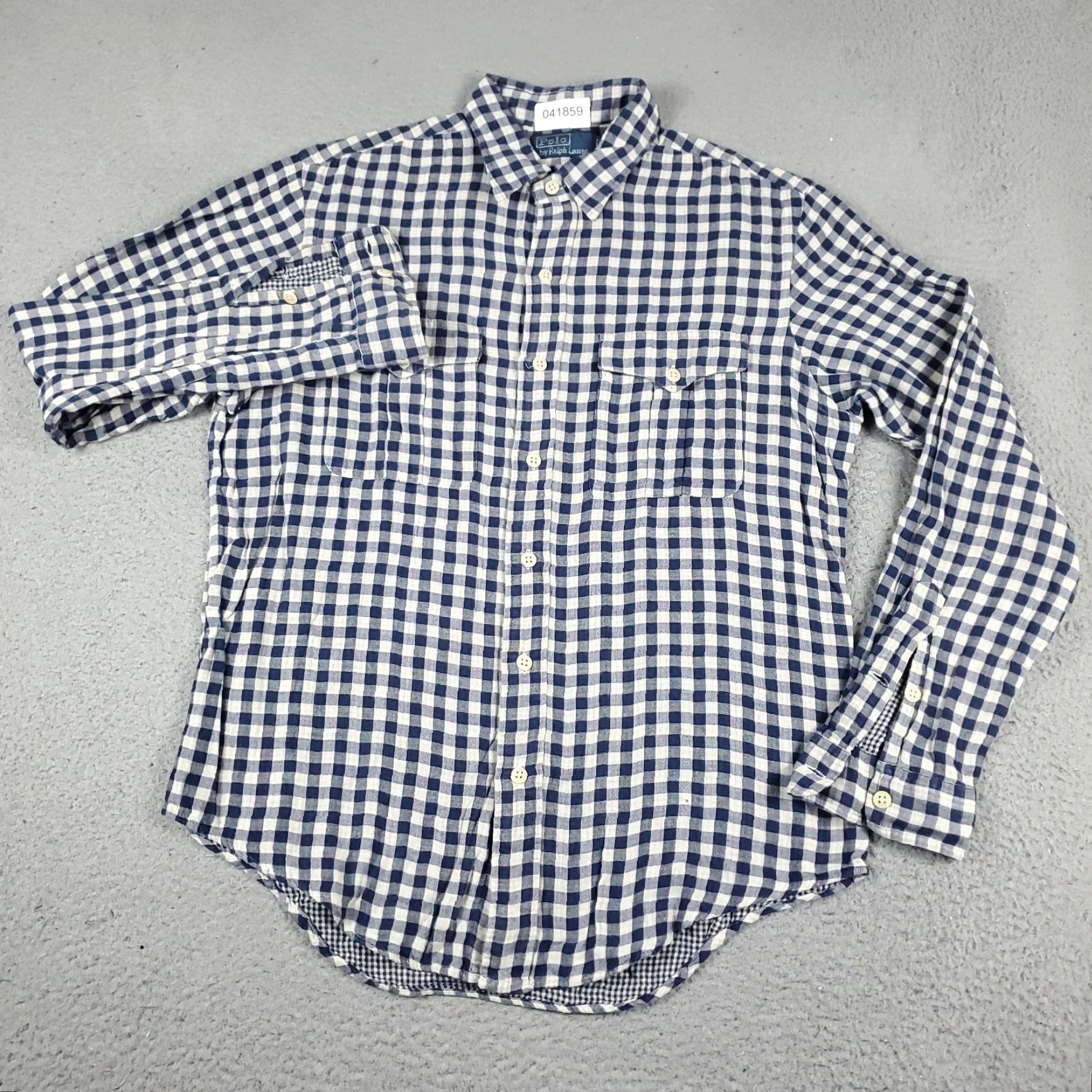 Ralph Lauren Ralph Lauren Shirt Mens Large Blue Check Knit Button Up Long Sleeve Size US L / EU 52-54 / 3 - 2 Thumbnail
