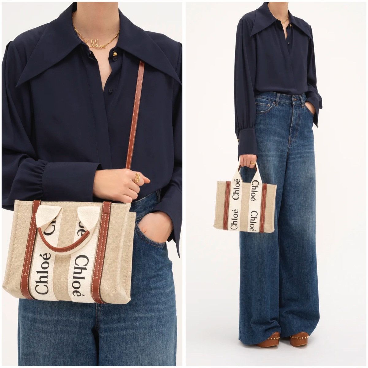 Chloe Chloe Small Woody Canvas Tote Bag Size ONE SIZE - 2 Thumbnail