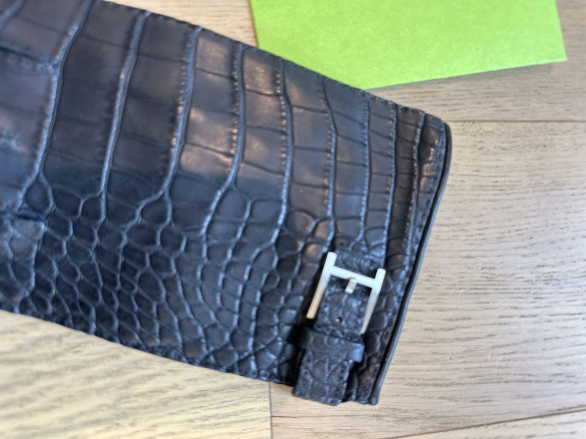 Hermes HERMES CROC ALLIGATOR BLACK XL GLOVES NEW Size ONE SIZE - 5 Thumbnail