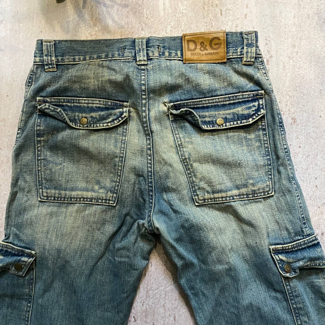 Dolce & Gabbana VINTAGE Y2K DOLCE & GABBANA HYPE FADED RARE CARGO DENIM Size US 29 - 6 Thumbnail