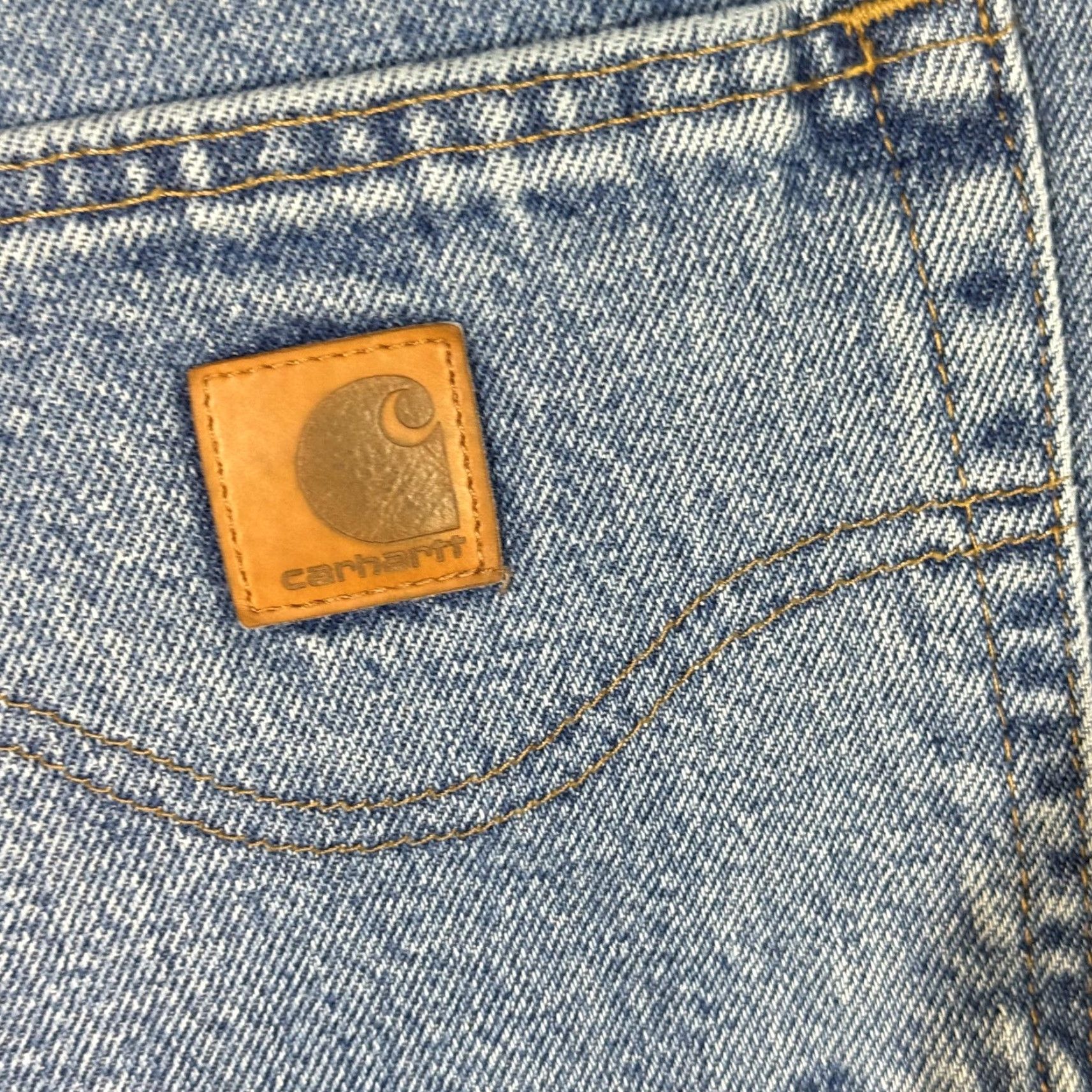 Carhartt Carhartt Jeans Mens 38x36 Blue Relaxed Fit B460-LVB Straight Leg Denim Pants Size US 38 / EU 54 - 3 Thumbnail