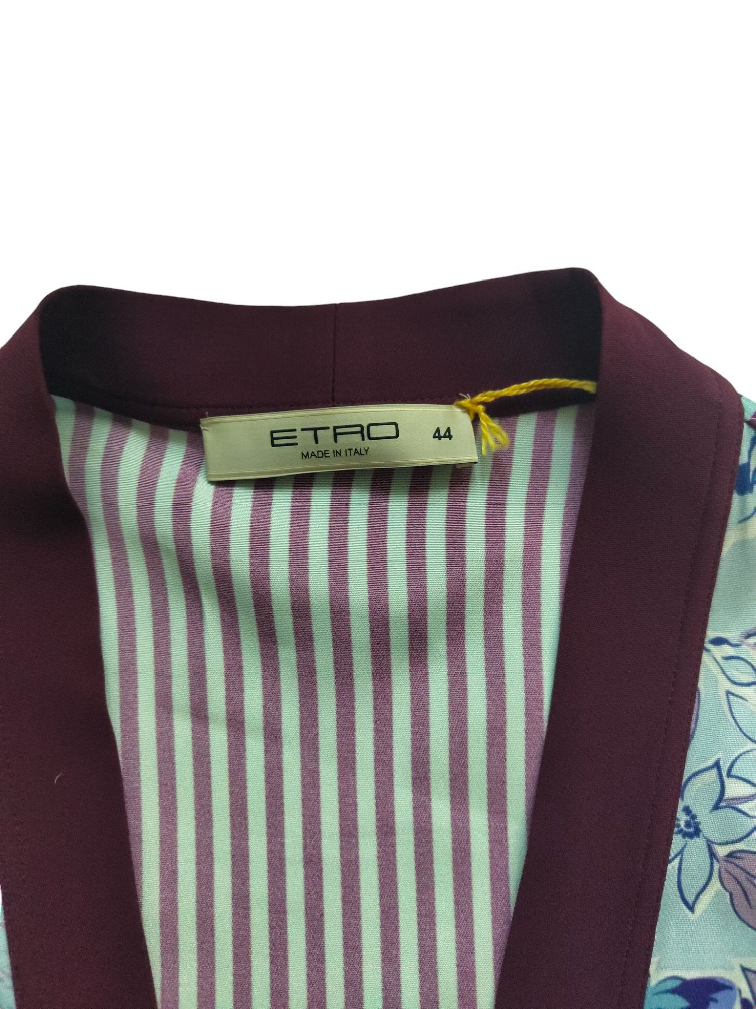 Etro Cardigan With Floral Print Front And Striped Sleeves Size M / US 6-8 / IT 42-44 - 4 Thumbnail