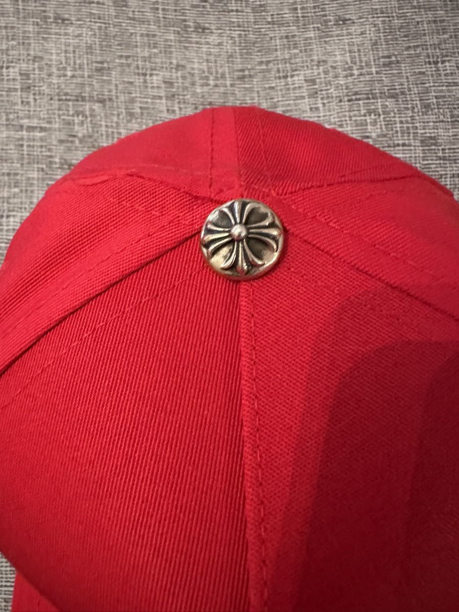 Chrome Hearts Chrome Hearts Red Baseball Hat Size ONE SIZE - 3 Thumbnail