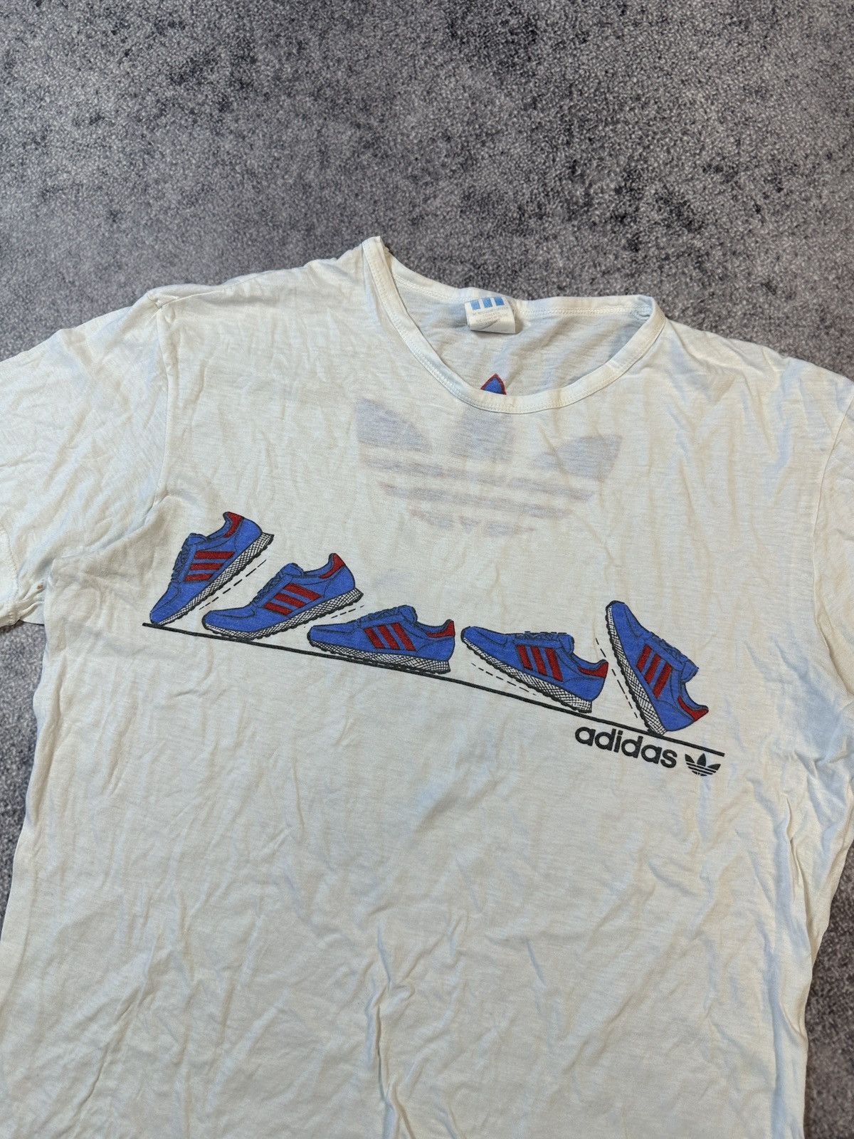 Adidas × Vintage 90s Vintage Adidas Logo T-shirt Streetwear Rare Casual VTg Size US M / EU 48-50 / 2 - 2 Thumbnail