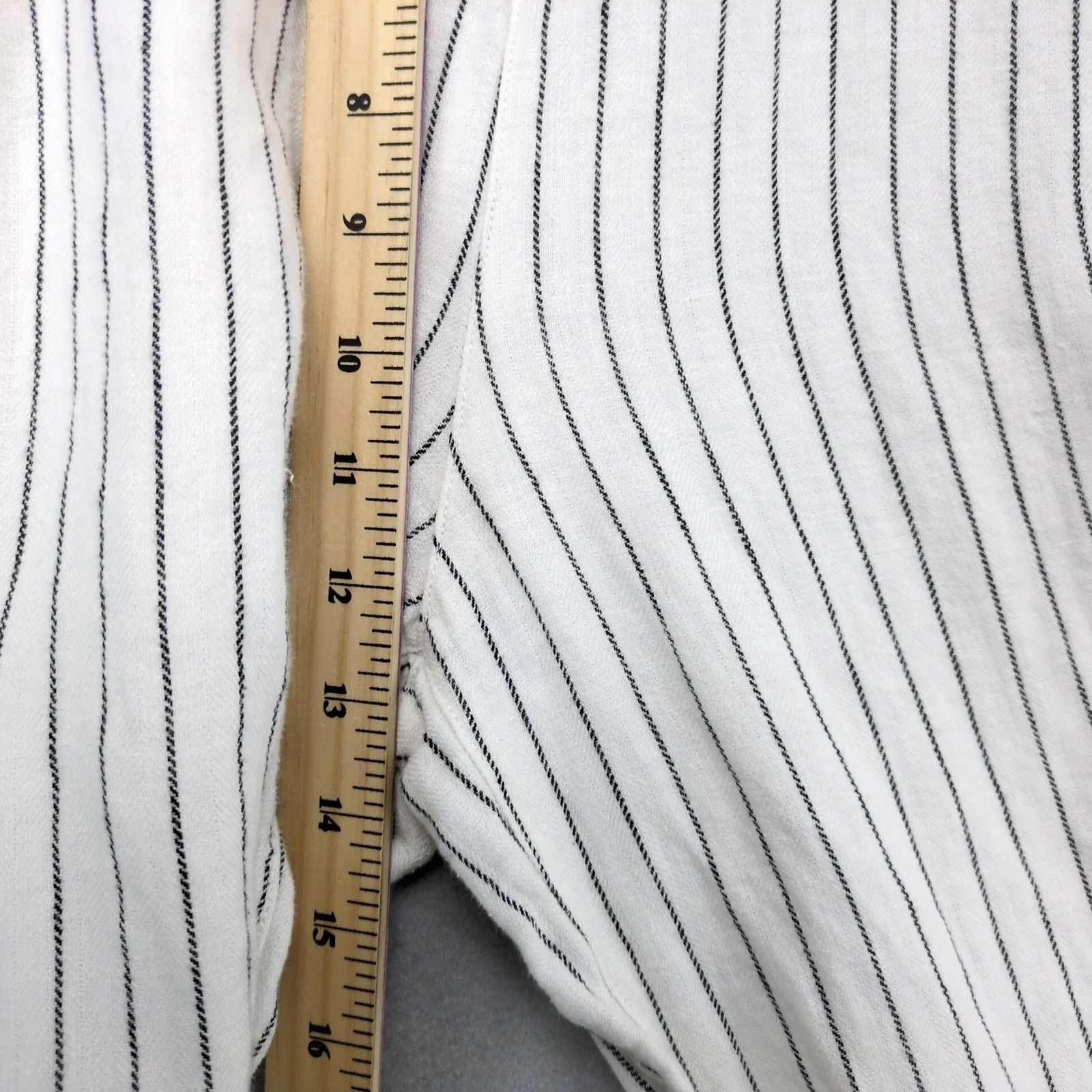 Rachel Zoe Rachel Zoe Striped Linen Cotton Cuffed Pants L 32x26" Crop Size 34" / US 12 / IT 48 - 5 Thumbnail