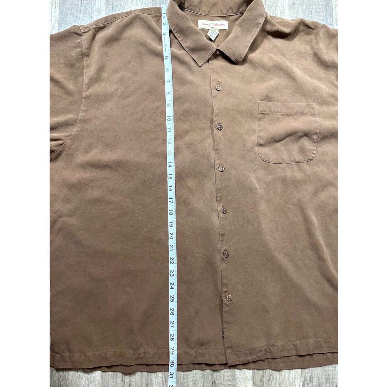 Tommy Bahama VINTAGE Tommy Bahama Button-Up Shirt SS 2XL Silk Brown Embroidered Casual Party/Cocktail Travel Mens Size US XXL / EU 58 / 5 - 7 Thumbnail