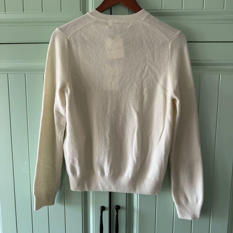 Comme des Garcons Comme Des Garcons White Heart Embroidered Cardigan Size L / US 10 / IT 46 - 2 Thumbnail