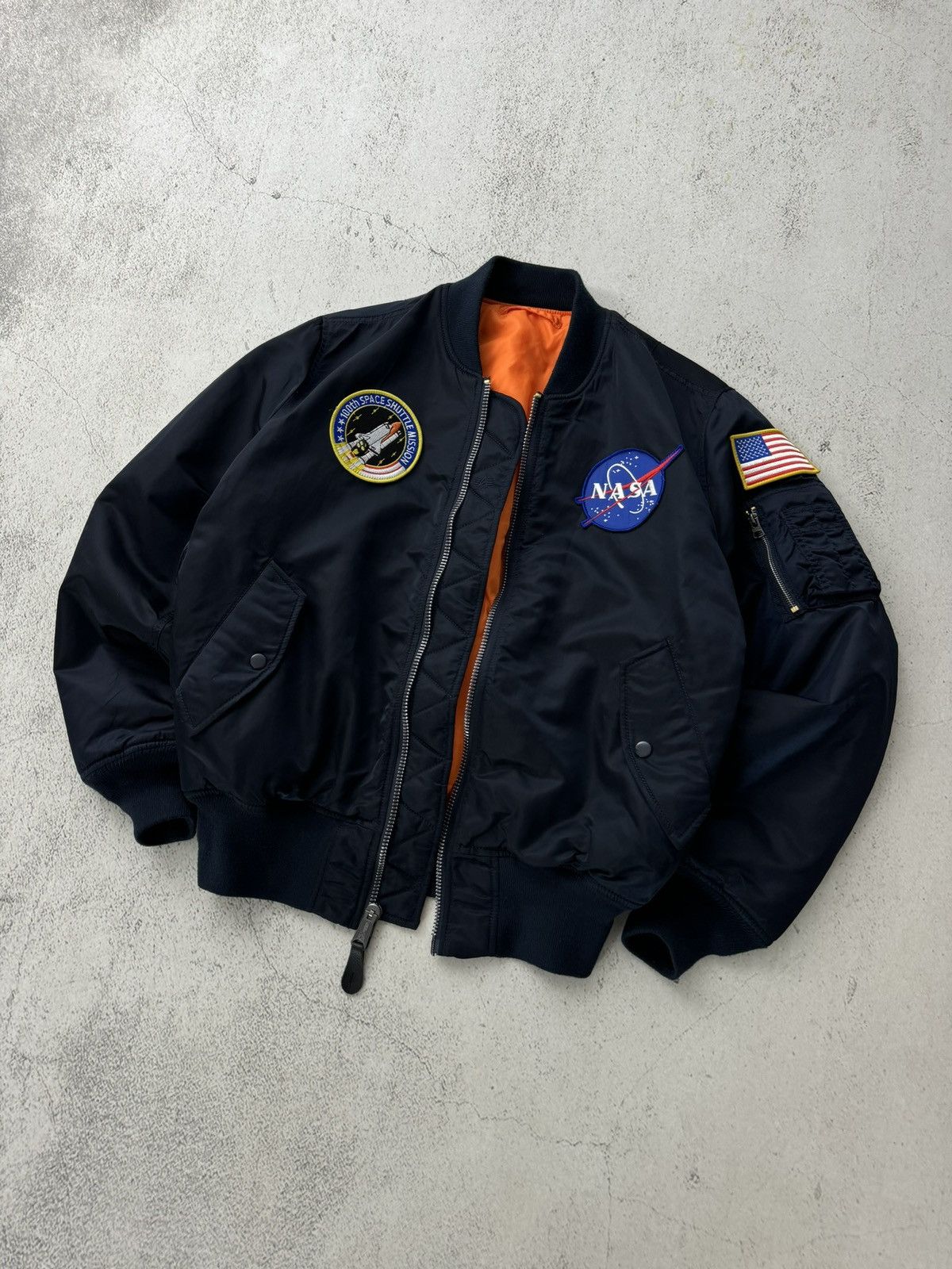 Alpha Industries × NASA Alpha Industries Space Nasa MA 1 Flyers Bomber Jacket Size US M / EU 48-50 / 2 - 2 Thumbnail