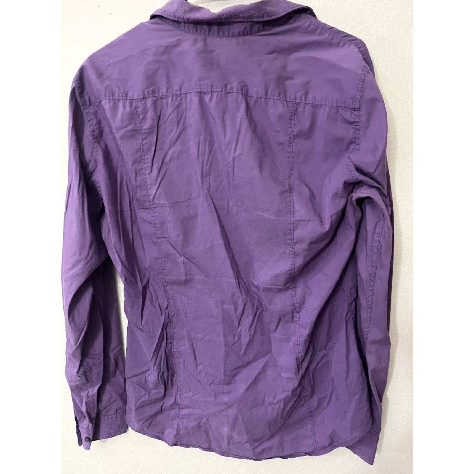H&M H&M Button-Up Long-Sleeve Dress Shirt Purple Size Large - Men - Fine Stretch Easy-Iron - Slim - Classic - Button-Down Collar Size 42R - 2 Thumbnail