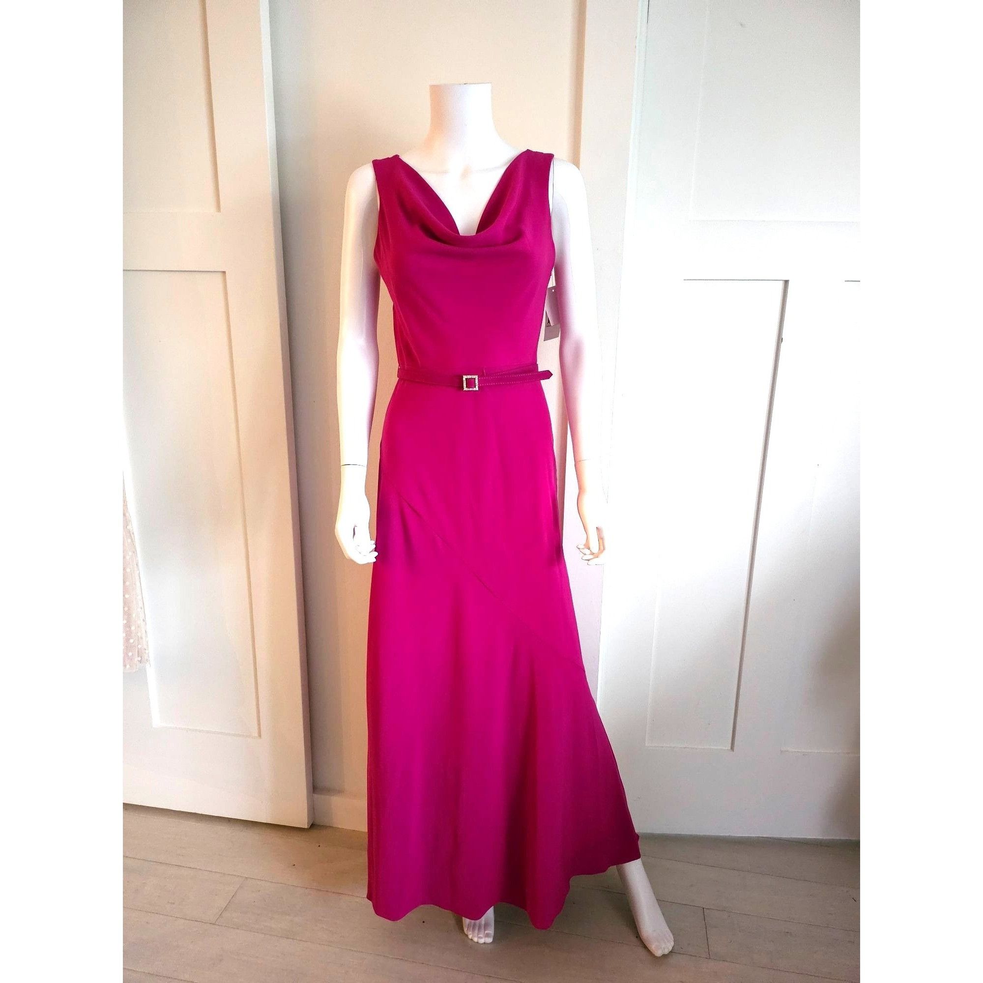 ALEX EVENINGS Elegant Draped Fuchsia/Magenta Dress/Gown Size