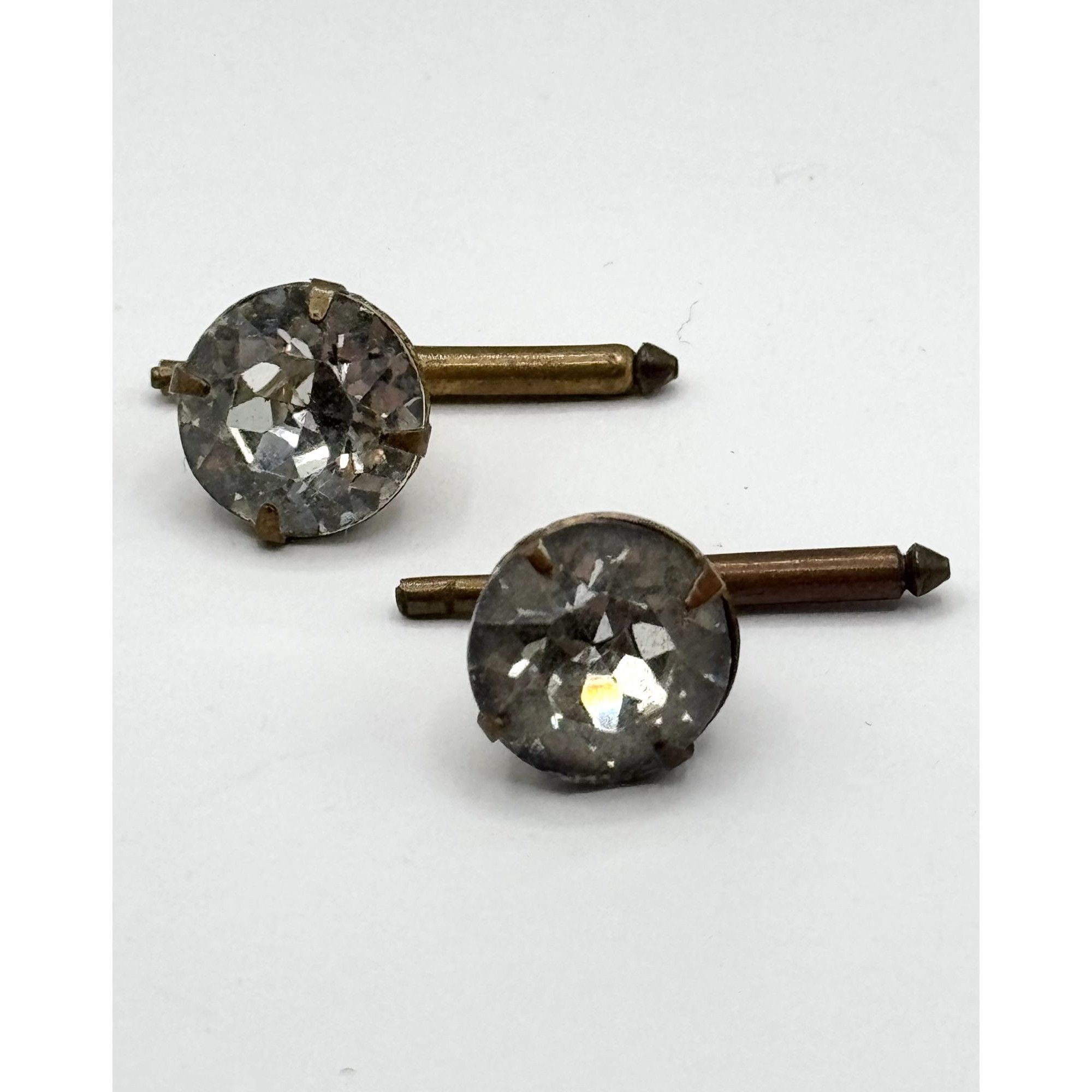 Vintage Estate Vintage French glass prong set cuff links Size ONE SIZE - 2 Thumbnail