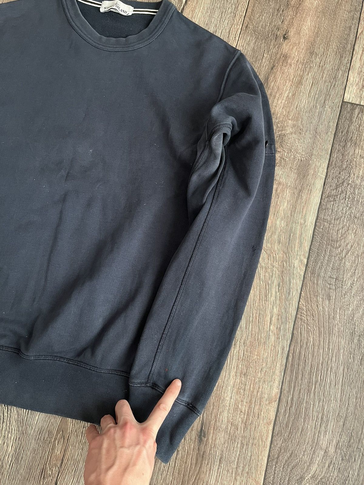 Stone Island Stone Island Distressed Washed Vintage Sweatshirt Size US XL / EU 56 / 4 - 10 Thumbnail