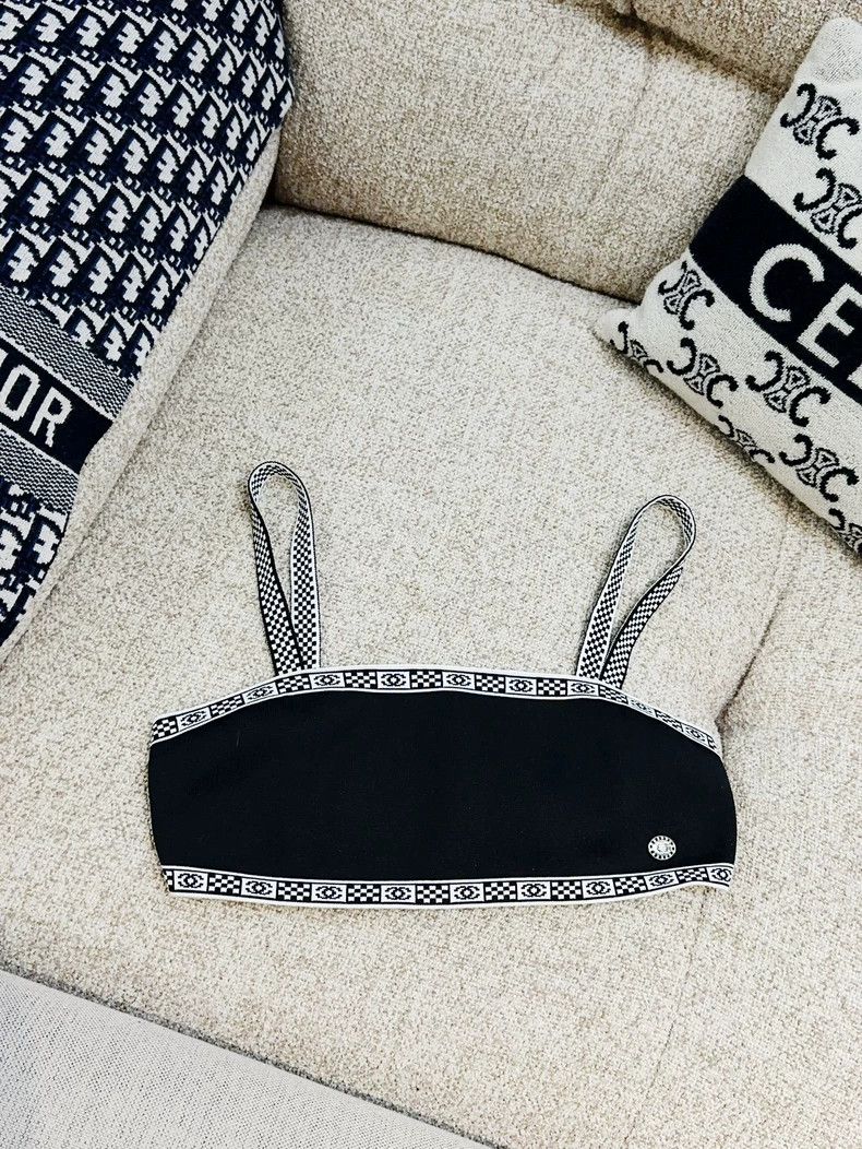 Chanel Chanel 23C Black Checkerboard Logo Camisole - dmc Size US M / EU 48-50 / 2 - 1 Thumbnail