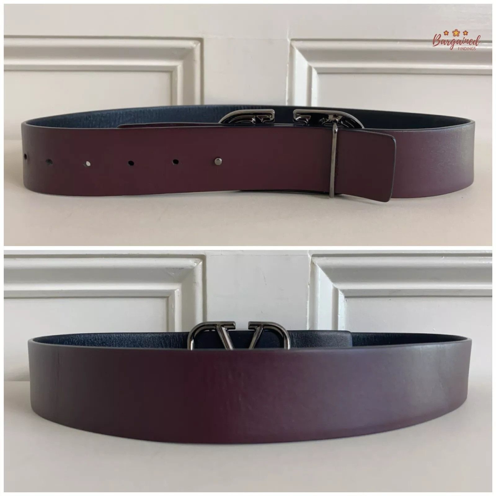 Valentino VALENTINO GARAVANI Chocolate Calfskin VLogo Signature Belt Size 28 - 2 Thumbnail