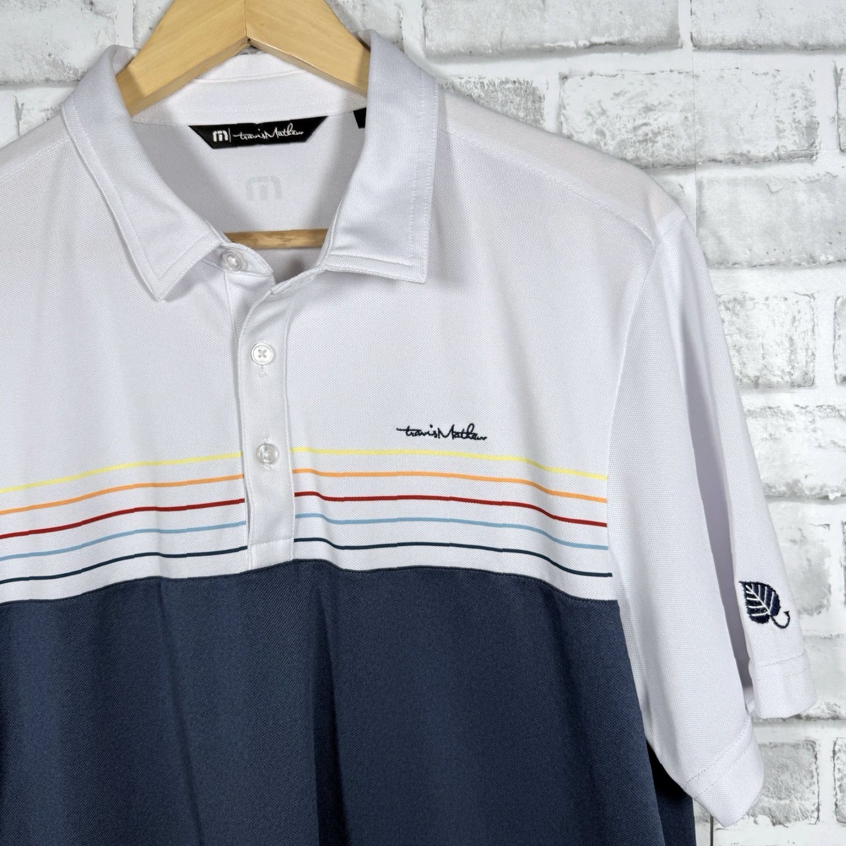 TravisMathew Travis Mathew Athletic Polo Shirt Mens Size L White Polo Shirt Mens L White Athletic Polo Travis Mathew Size US L / EU 52-54 / 3 - 2 Thumbnail