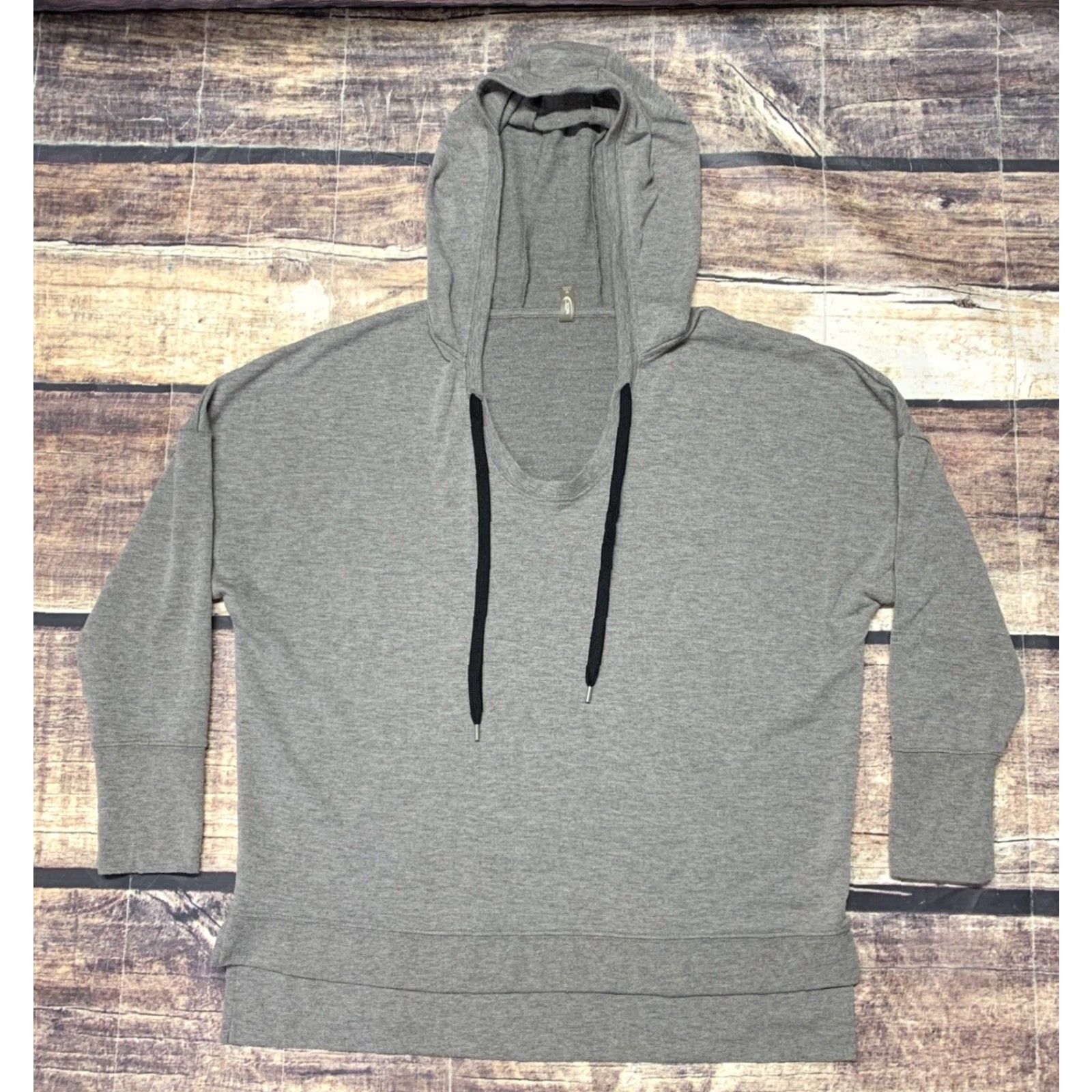 Vintage MTA Sport Hooded Pullover Woman’s Size Medium Gray Dolman Sleeves 4" Side Slits Hoodie Shirt Womens Size M / US 6-8 / IT 42-44 - 6 Thumbnail