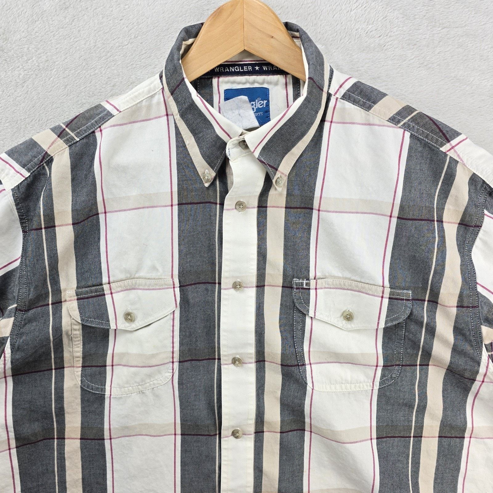 Wrangler Vintage Wrangler Western Shirt Mens XL White Button Down Size US XL / EU 56 / 4 - 2 Thumbnail