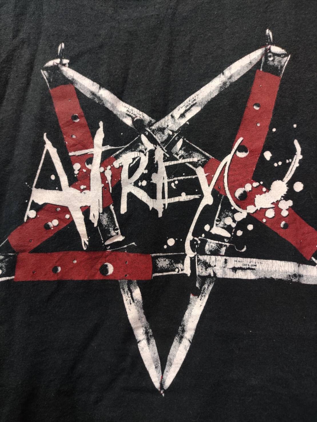 Band Tees Vtg 00's Atreyu Band " Stiletto Knife Pentagram " T-Shirt Size US M / EU 48-50 / 2 - 3 Thumbnail