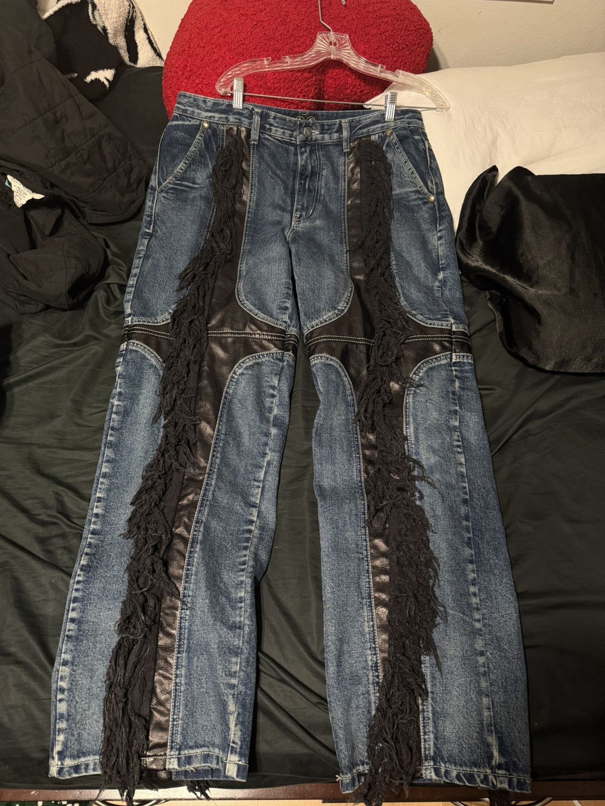 Thug Club Thug Club Mohican Leather Denim Size US 34 / EU 50 - 2 Thumbnail
