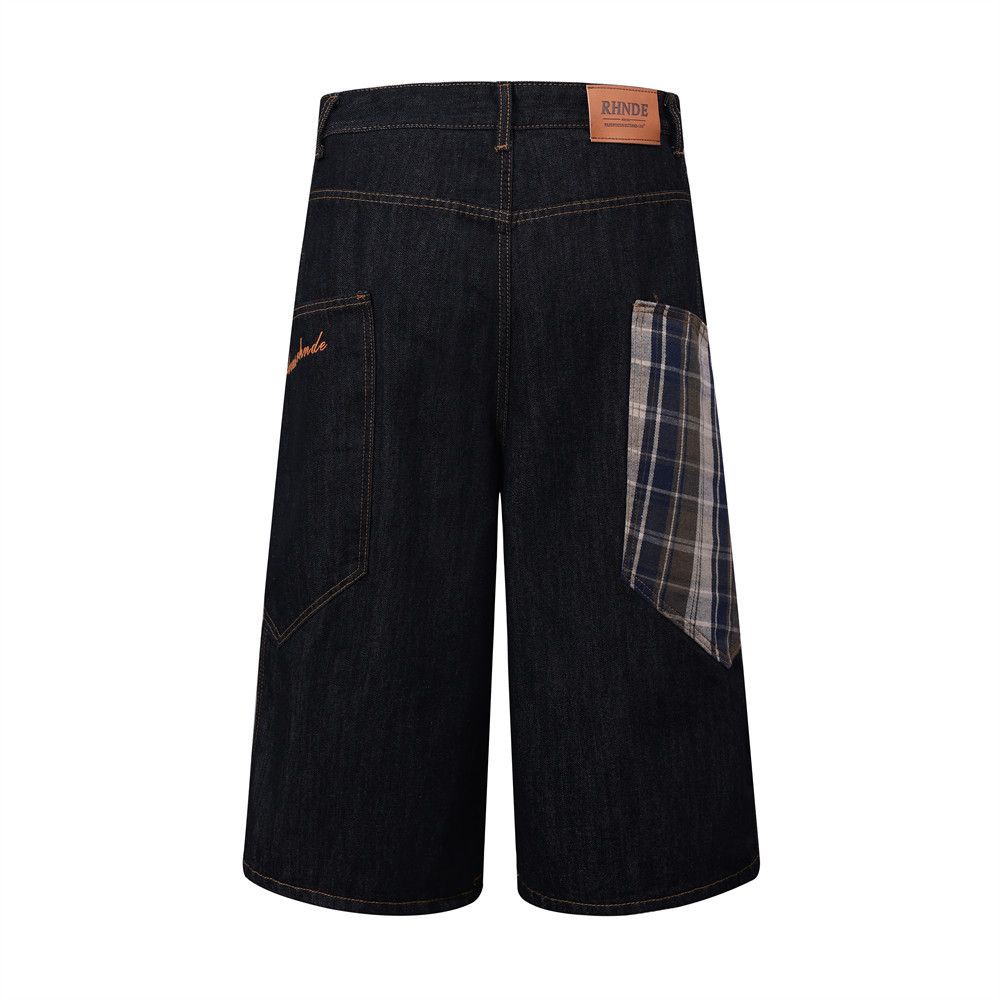 Japanese Brand × Jean Men's street plaid pocket loose cargo denim shorts y2k Size US 32 / EU 48 - 2 Thumbnail