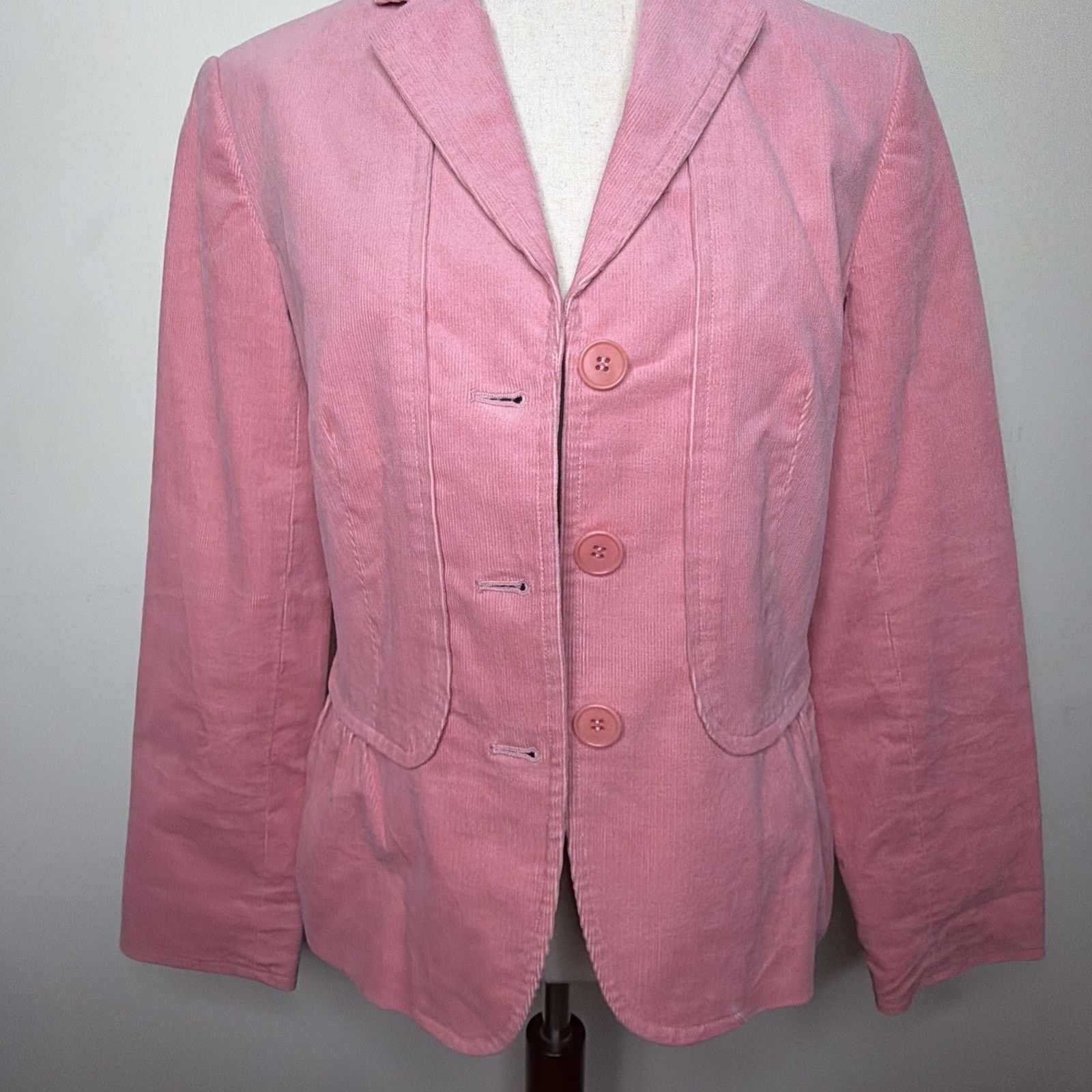 Talbots Talbots Women's 6 Corduroy Jacket Lined Stretch Spring PINK Size M / US 6-8 / IT 42-44 - 7 Thumbnail