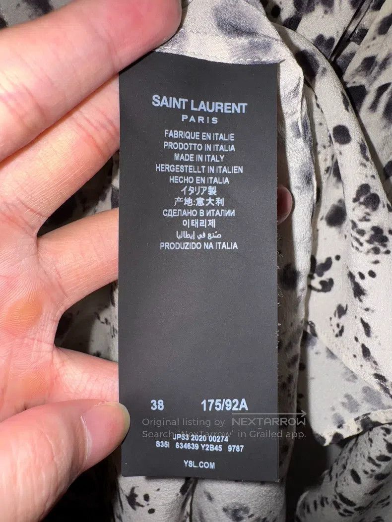 Saint Laurent Paris Saint Laurent Paris Mulberry Silk Artistic Ink Splash Polk Size XS / US 0-2 / IT 36-38 - 6 Thumbnail