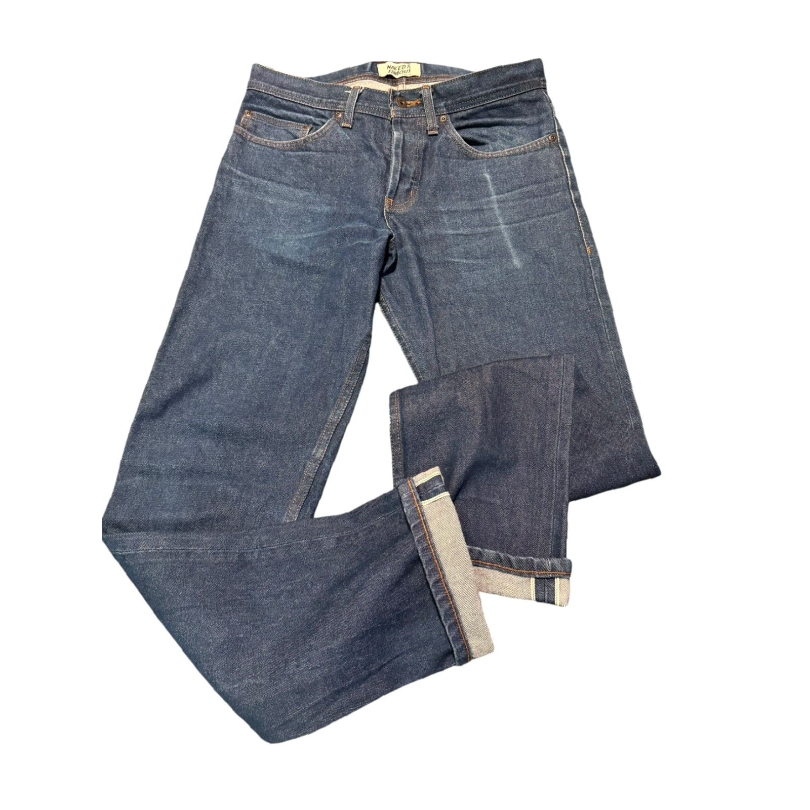 Vintage Naked & Famous Denim Weird Guy Natural Indigo Selvedge Jeans 32X33 Size US 32 / EU 48 - 2 Thumbnail