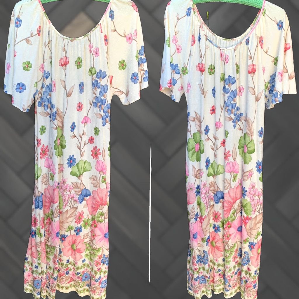 CLOT vtg floral terry cloth long muumuu dress union made RN 21673 Grandmacore Size L Size L / US 10 / IT 46 - 1 Thumbnail