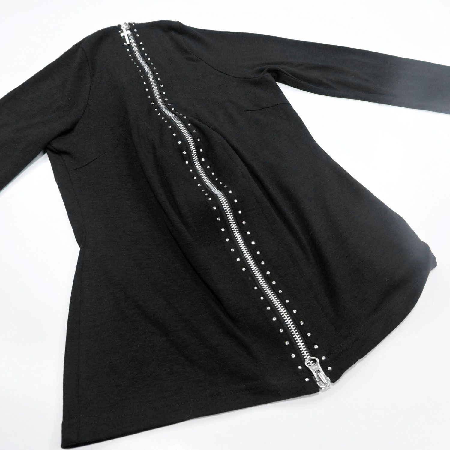 14th Addiction BEATRICE DOUBLE FRONT-BACK ZIP-UP LONG SLEEVED CARDIGAN Size S / US 4 / IT 40 - 5 Thumbnail