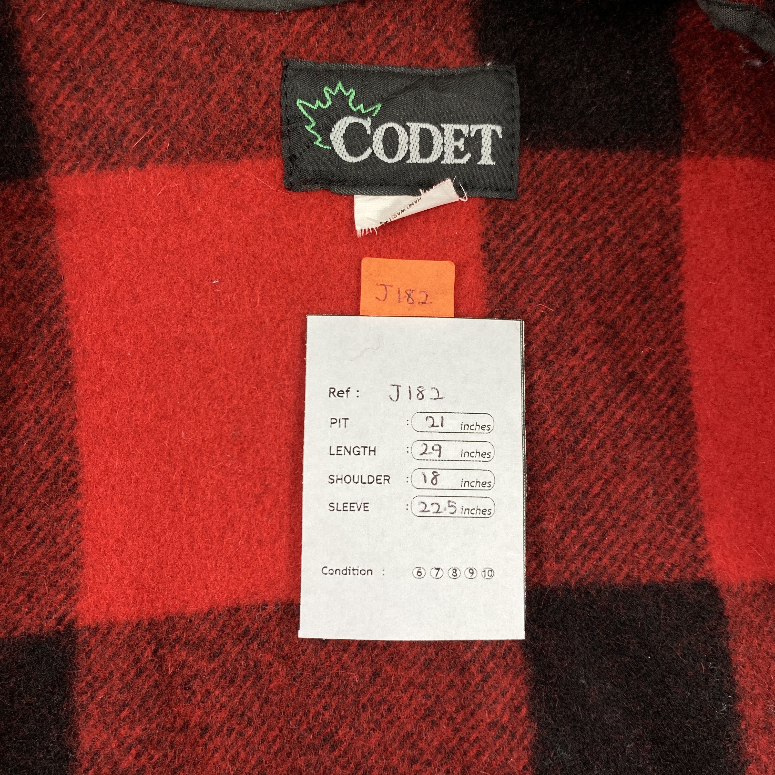 Japanese Brand Vintage Codet Red Wool Flannel Plaid Jacket - J182 Size US S / EU 44-46 / 1 - 5 Thumbnail