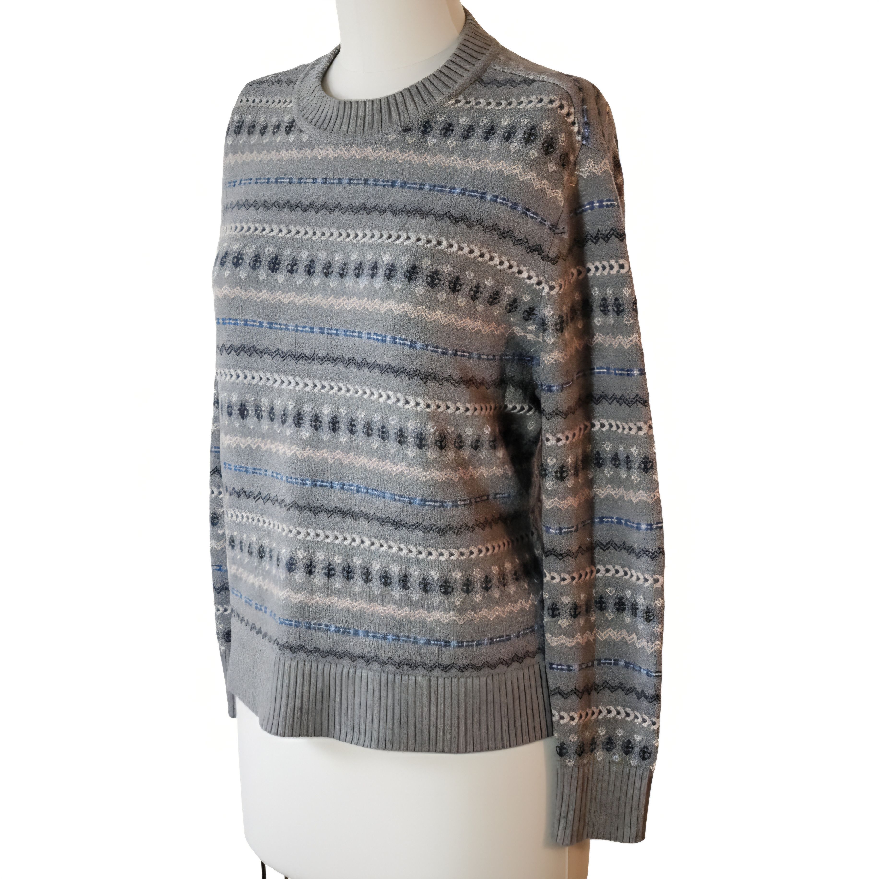 Nautica Nautica Size M Cotton Sweater Grey Blue Pink Anchor Stripe Size M / US 6-8 / IT 42-44 - 2 Thumbnail