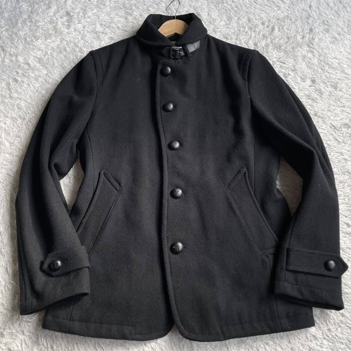 NANO universe Padded Black Melton Wool Marine Coat Size US M / EU 48-50 / 2 - 2 Thumbnail