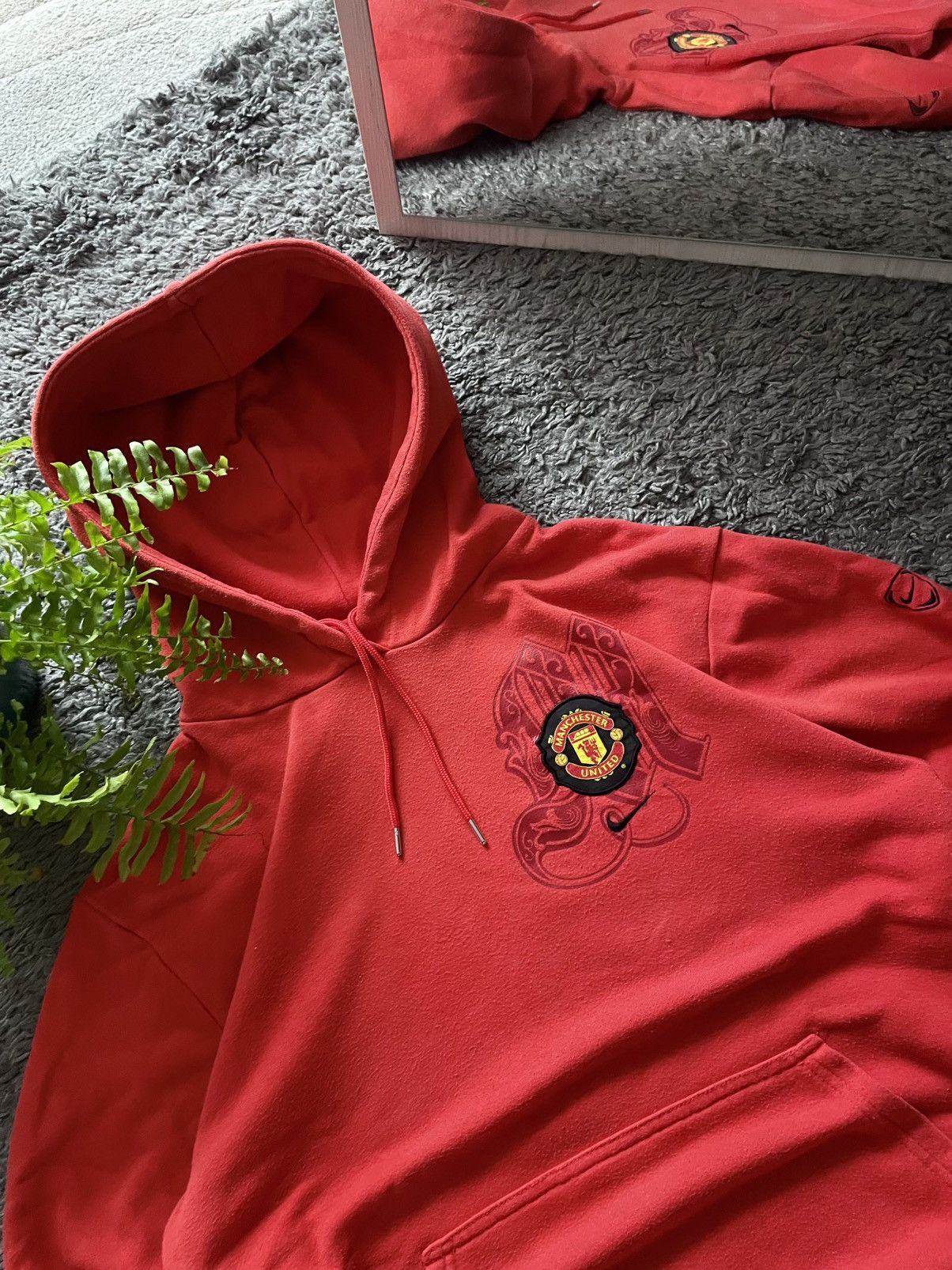 Nike × Vintage 00s Nike Hoodie Vintage Manchester United Streetwear Swoosh Size US M / EU 48-50 / 2 - 3 Thumbnail