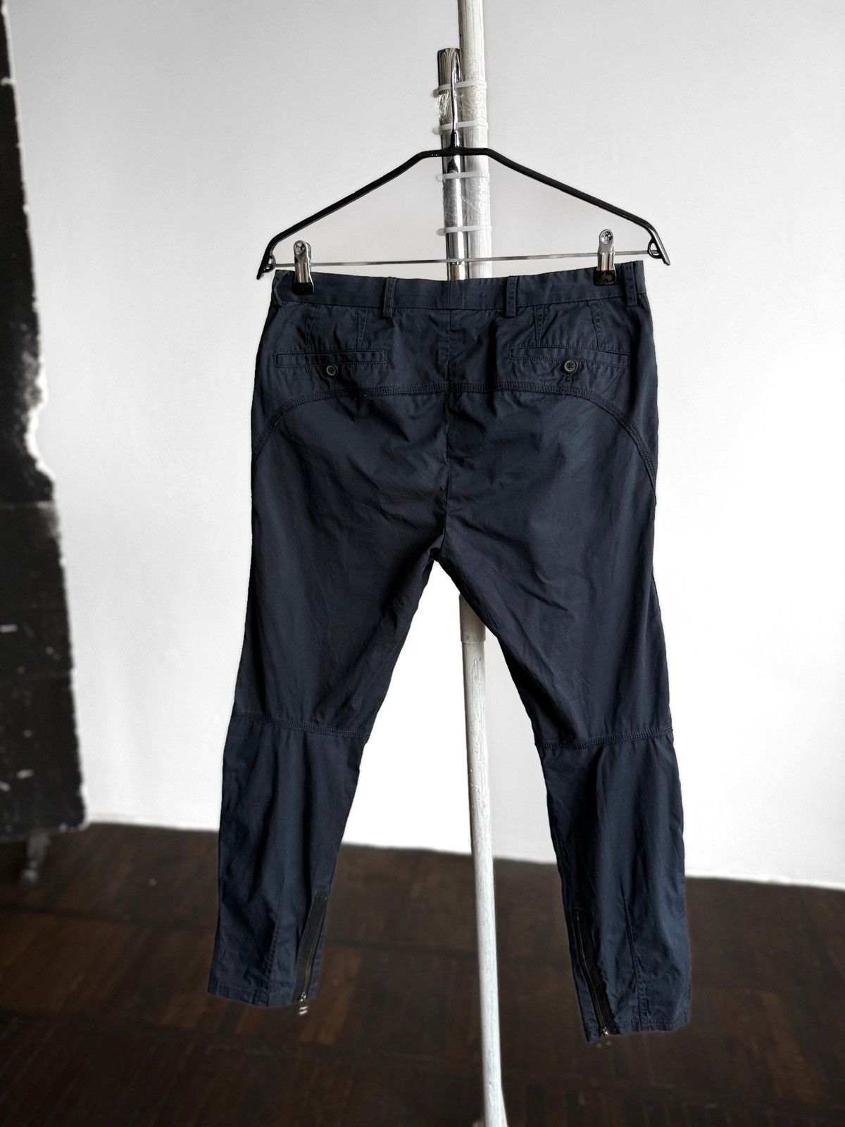 Lanvin Lanvin Mens Navy Blue Ankle Zip Casual Chino Trousers Pants Size US 30 / EU 46 - 2 Thumbnail