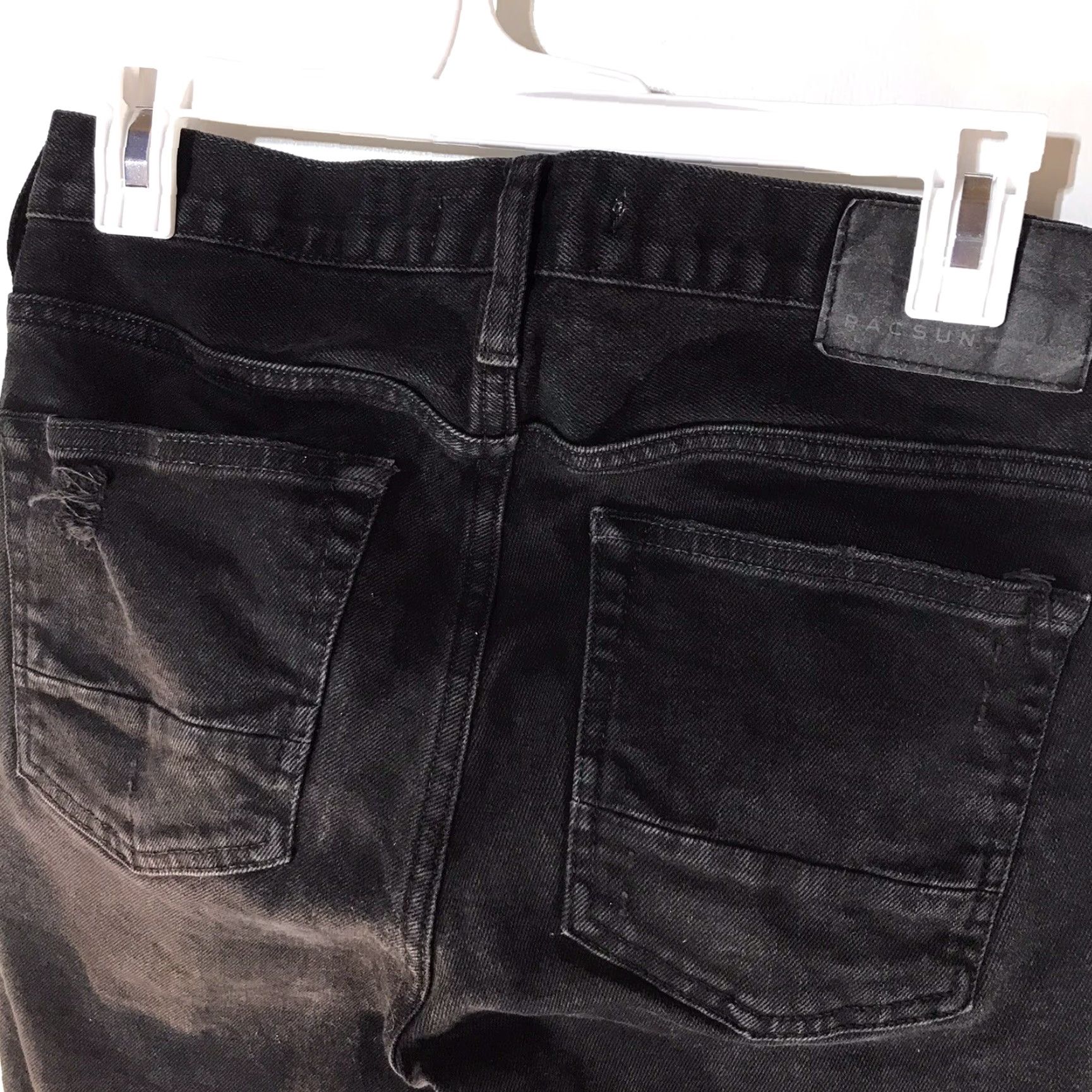 Pacsun PacSun Black Wash Skinny Jeans Mens Size 28X30 Distressed Stretch Denim Fall Winter Size US 28 / EU 44 - 3 Thumbnail