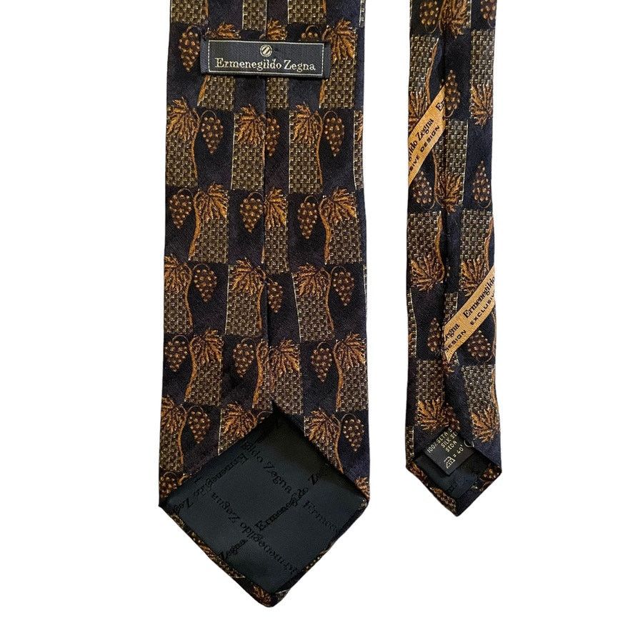 Ermenegildo Zegna Ermenegildo Zegna Exclusive Design Grape Leaf Silk Print Tie Size ONE SIZE - 4 Thumbnail