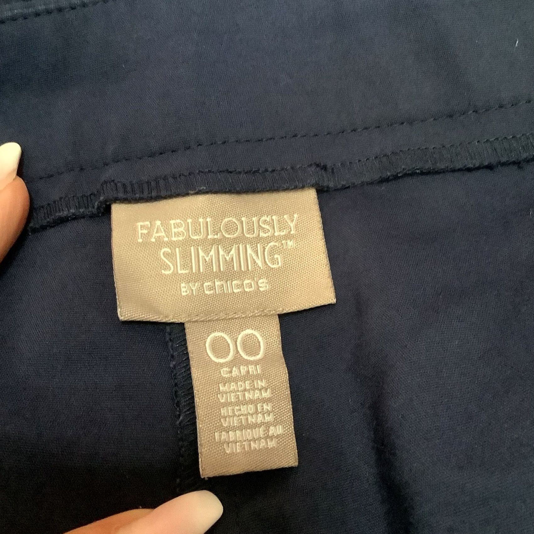 Vintage Chico's Dress Pants Womens 00 Slim Straight Flat Front Zip 19" Inseam Cotton Blend Blue Size 24" / US 00 / IT 34 - 6 Thumbnail