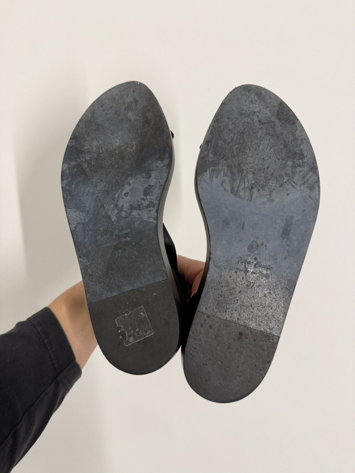 Ann Demeulemeester Ann Demeulemeester Velour Leather Sandals Size US 7 / IT 37 - 12 Thumbnail