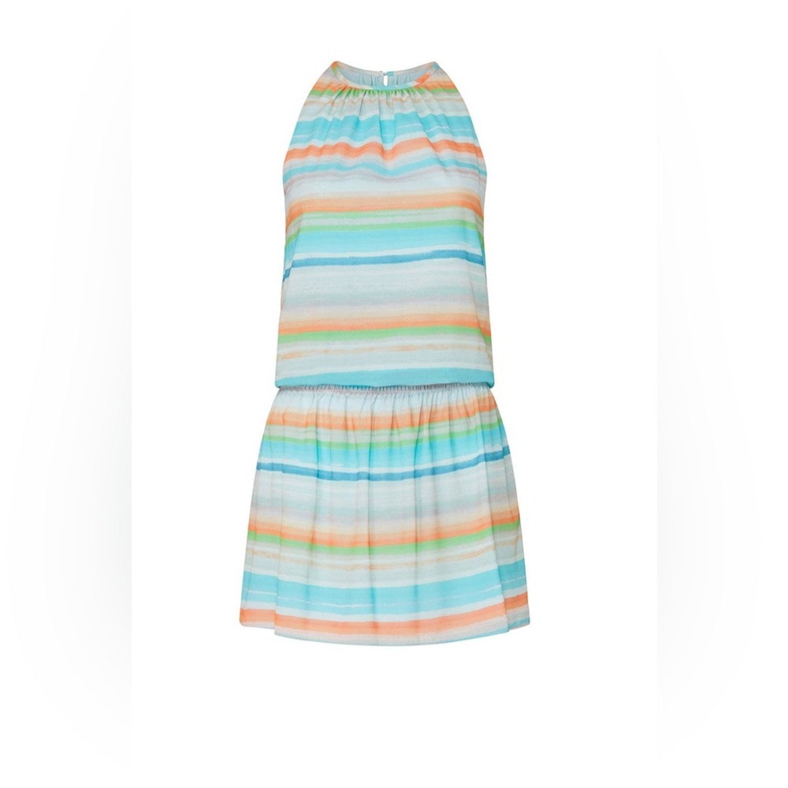 Ramy Brook Ramy Brook Size Large Pastel Stripe Printed Paris Mini Dress Size L / US 10 / IT 46 - 6 Thumbnail